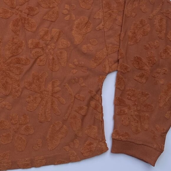 Billabong Loosen Up Set- Sweatshirt & Shorts | Size S/M | Burnt Orange/Toffee - Picture 4 of 12